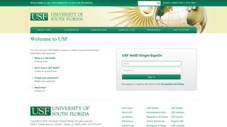 
                            5. USF NetID Single-SignOn | University of South Florida