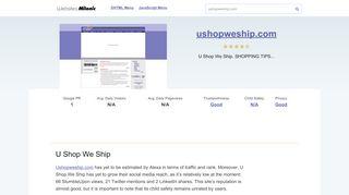 
                            6. Ushopweship.com website. U Shop We Ship.