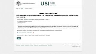
                            5. USI Student Portal - Terms and Conditions