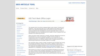 
                            7. USI Tech Back Office Login - SEO ARTICLE TOOL