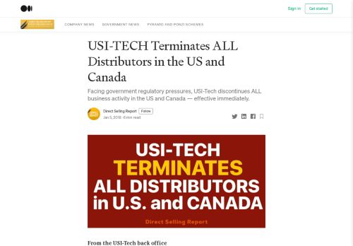 
                            10. USI-TECH Terminates ALL Distributors in the US and ...
