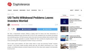 
                            10. USI Tech's Withdrawal Problems Leaves Investors Worried ...