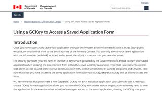 
                            12. Using a GCKey to Access a Saved Application Form - Wd ...