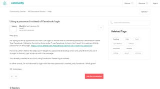 
                            5. Using a password instead of Facebook login - Airbnb Community