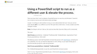 
                            2. Using a PowerShell script to run as a different user & elevate the ...