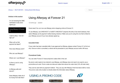 
                            6. Using Afterpay at Forever 21 – Afterpay