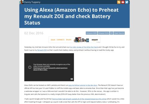 
                            7. Using Alexa (Amazon Echo) to Preheat my Renault ZOE and check ...