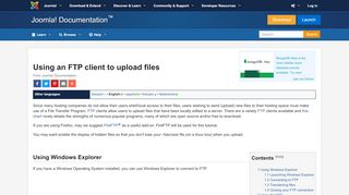 
                            2. Using an FTP client to upload files - Joomla! Documentation