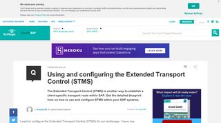 
                            12. Using and configuring the Extended Transport Control (STMS)