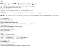 
                            2. Using anonymous FTP with a command line system
