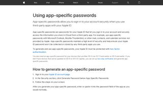 
                            9. Using app-specific passwords - Apple Support