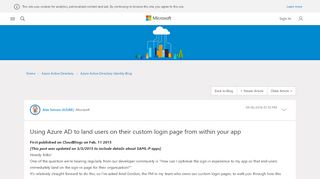 
                            10. Using Azure AD to land users on their custom login page from within ...