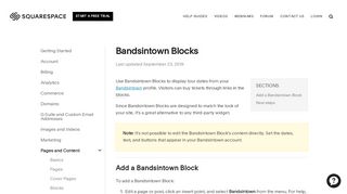 
                            9. Using Bandsintown Blocks – Squarespace Help