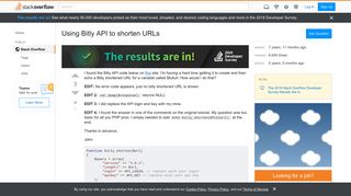 
                            12. Using Bitly API to shorten URLs - Stack Overflow