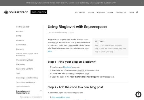 
                            5. Using Bloglovin' with Squarespace – Squarespace Help