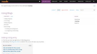 
                            7. Using Blogs - MoodleDocs