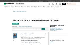 
                            13. Using BUNAC or The Working Holiday Club for Canada - United ...