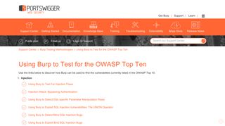 
                            11. Using Burp to Test for the OWASP Top Ten | Burp Suite Support Center