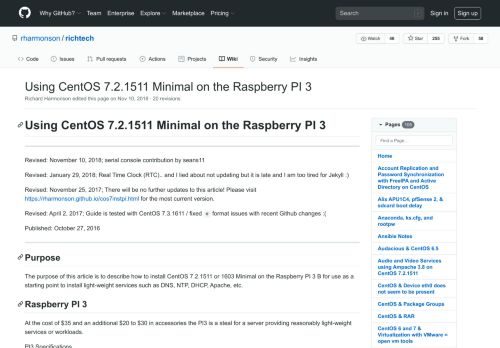 
                            4. Using CentOS 7.2.1511 Minimal on the Raspberry PI 3 · rharmonson ...