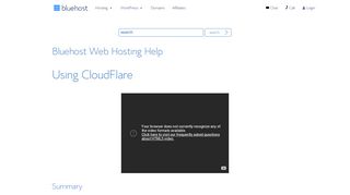 
                            4. Using CloudFlare How to manage CloudFlare on your ... - My Bluehost