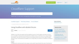 
                            9. Using Cloudflare with vBulletin forums – Cloudflare Support
