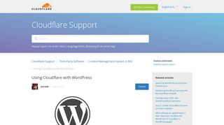 
                            1. Using Cloudflare with WordPress – Cloudflare Support