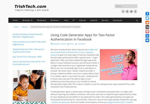 
                            6. Using Code Generator Apps for Two-Factor Authentication in Facebook