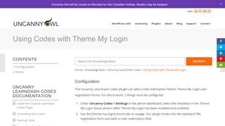 
                            8. Using Codes with Theme My Login - Uncanny Owl