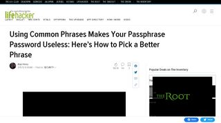 
                            3. Using Common Phrases Makes Your Passphrase Password ...