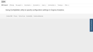 
                            4. Using ConfigSetter utility to specify configuration settings in Cognos ...