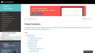 
                            9. Using Containers — Ansible Container Documentation