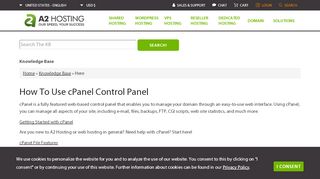 
                            11. Using cPanel - A2 Hosting's preferred management interface