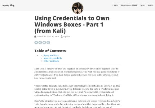 
                            9. Using Credentials to Own Windows Boxes (from Kali) - ropnop blog