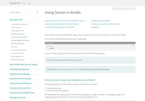 
                            2. Using Docker in Builds - Travis CI