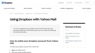 
                            3. Using Dropbox with Yahoo Mail – Dropbox Help