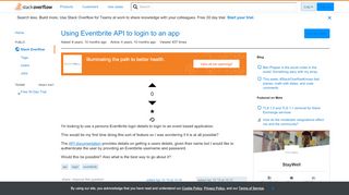 
                            6. Using Eventbrite API to login to an app - Stack Overflow