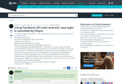 
                            6. Using Facebook API with android, says login is cancelled by Player ...