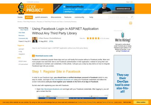 
                            3. Using Facebook Login in ASP.NET Application Without Any Third ...