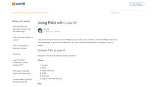 
                            6. Using Fitbit with Lose It! – Lose It! Support