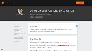 
                            5. Using Git (and GitHub) for Windows | Pluralsight | Pluralsight