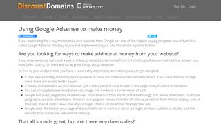 
                            12. Using Google Adsense to make money - Discount Domains UK