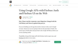 
                            7. Using Google APIs with Firebase Auth and Firebase UI on the Web