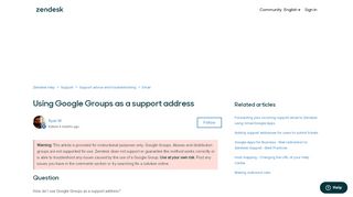 
                            10. Using Google Groups as a support address – Zendesk Support