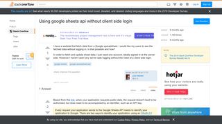 
                            10. Using google sheets api without client side login - Stack Overflow