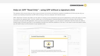 
                            8. Using GPP without a signature stick - Commerzbank