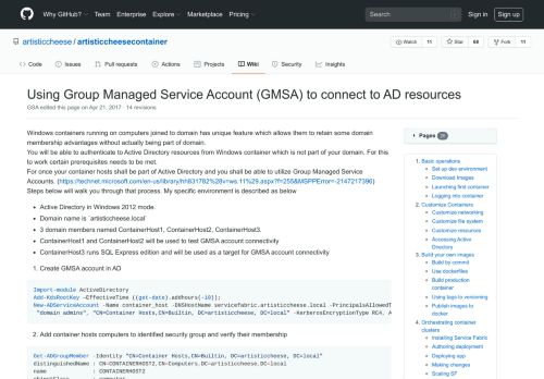 
                            9. Using Group Managed Service Account (GMSA) to connect to AD ...