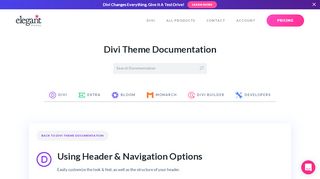 
                            2. Using Header & Navigation Options | Elegant Themes Documentation