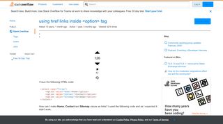 
                            3. using href links inside <option> tag - Stack Overflow