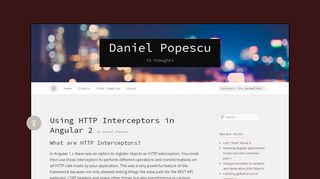 
                            13. Using HTTP Interceptors in Angular 2 « Daniel Popescu