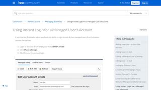 
                            13. Using Instant Login for a Managed User's Account - Box